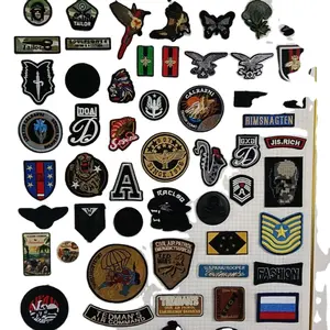 P038 High Quality Embroidered Custom Embroidery PatchとWoven Iron On Patches For Clothing