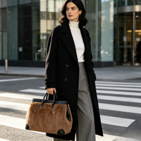 Sacs fourre-tout en cuir véritable pour femmes, sac à main de luxe en peluche, sac à poignée supérieure en cuir de vachette, fournisseur OEM ODM personnalisé, grand sac de bureau