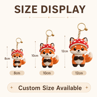 Porte-clés en peluche panda brodé personnalisable, tissu en coton PP super doux, anti-stress, cadeau d'anniversaire, emballage OEM/ODM