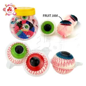 Gummy Halloween Sweet Round Eyeball Jam Filled Gummy Candy