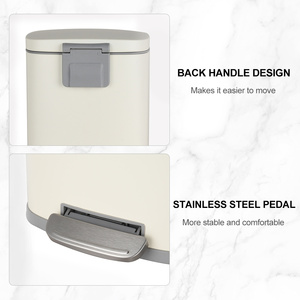 Groothandel Commerciële Vloerstaande 3l 5l 12l Stofbak Rechthoekige Roestvrijstalen Pedaal Prullenbak Voor Kantoorkeuken - Product Image 4