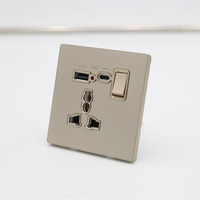 Prise murale USB Type-C BENDI C45 16A IP22, panneau en verre trempé ignifuge pour PC industriel, contact en cuivre pur, 250V, hôpital
