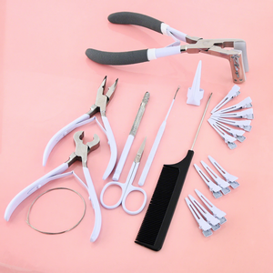 Hair Extension Tools Kit with Micro Bead Crimping Tool, Keratin Bond Remover, Loop Threader Hook and Braiding Finger - Product Image 1