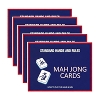 Ensemble de cartes de règles de Mahjong américain, 4 pièces, en carton, résistant à l'usure, impression grand format, instructions de jeu, cartes de score pour 4 joueurs