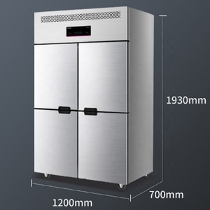 Freezer kulkas baja tahan karat suhu ganda komersial 4 pintu pendingin statis untuk hotel dan restoran - Product Image 6