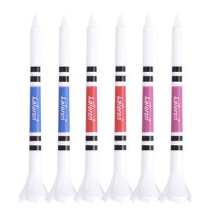 Tees de golf en plastique Passen 83 mm, 50 pièces/paquet, avec logo personnalisé, faible résistance, design à rayures graduées, rouge/bleu/violet, emballage en sachet OPP - Product Image 4