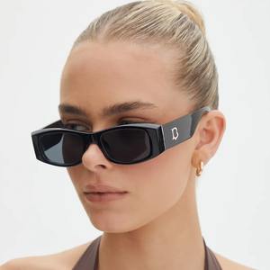 Gafas de Sol de Marca D con Marco Cuadrado Pequeño para Mujer, Protección UV400, Marco de PC Negro, Gafas de Viaje Modernas - Product Image 4