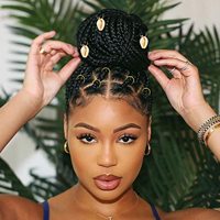 Perles pour cheveux en gros d'usine pour dreadlocks, boîte personnalisée en PVC, 133 pièces, bijoux capillaires, anneaux, coquillages et manchettes pour cheveux