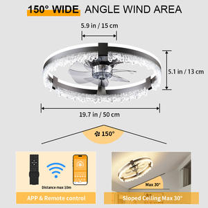 Modern 7-Blade <b>Fan</b> Light with APP & Remote Control, Metal Body, 3-Color LED, 6-Speed Quiet DC Motor, Dimmable, with Remote/APP - Product Image 4