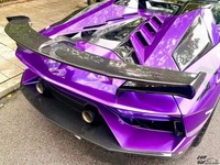 Kit carrosserie semi-carbone pour Lamborghini Aventador LP700 Cabriolet, style SVJ amélioré, capot moteur arrière, aileron arrière + base