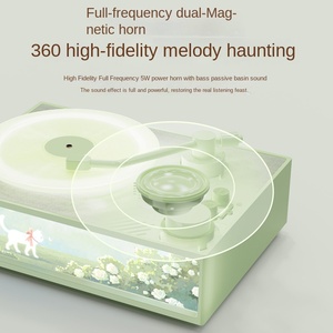 Lecteur <span class=keywords><strong>de</strong></span> disques vinyles rétro compact en matériau ABS, son ambiant <span class=keywords><strong>de</strong></span> haute qualité, cadeau X19, haut-parleur sans fil - Product Image 3