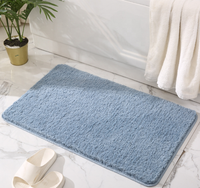 Tapis de bain extra épais à poils longs, antidérapant, absorbant, en peluche, lavable, pour douche et baignoire