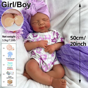 ตุ๊กตาซิลิโคนรีบอร์นรุ่นลิมิเต็ดอิดิชั่น ซักได้ สำหรับเด็กชาย/เด็กหญิง เหมือนจริง นุ่ม ขนาด 20 นิ้ว สีผิวเข้ม สามารถดื่มน้ำได้ ของขวัญคริสต์มาสที่สมบูรณ์แบบ - Product Image 2