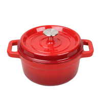 Casserole ronde en fonte émaillée avec deux poignées, diamètre 24 cm, logo personnalisé, haute qualité, compatible avec toutes les cuisinières