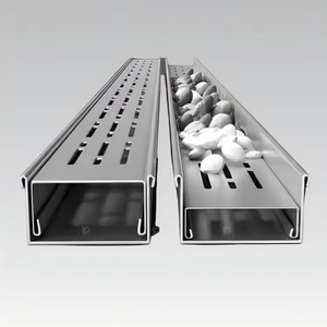 Caniveau de drainage personnalisable en acier inoxydable 304 pour cours, patios et balcons extérieurs – Canal en U - Product Image 1