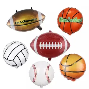 Wholesale Party Decorations 18 Inch Round Ball Aluminum Basketball Football Foil Balloon