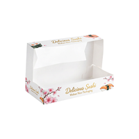 Boîte à sushi personnalisée en carton jetable avec charnières pour la livraison à emporter, plateau de service pour fêtes et traiteur, type boîte d'allumettes