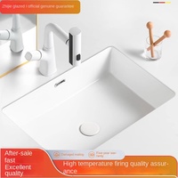 Bassin en pierre encastrée en céramique de grande capacité, design moderne, carré, simple bassin, salle de bains d'hôtel, égouttoir pour le lavage du visage