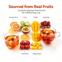 Gezonde natuurlijke hoogwaardige zoete fruitdroogplakjes ronde gedroogde fruit citroen pitaya thee gedroogde fruitthee 20g