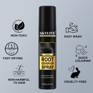 SKYLIVE racine retouche Spray 80ml noir brun cheveux Fiber aérosol Spray perte de cheveux calvitie traitement kératine cheveux <span class=keywords><strong>craie</strong></span> poudre - Product Image 3