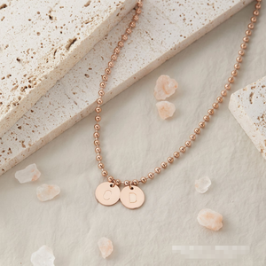 Joyería Inspire, collar con inicial de disco múltiple, collar de cadena de bolas con cuentas delicadas para mujer, regalo de dama de honor personalizado para ella - Product Image 3