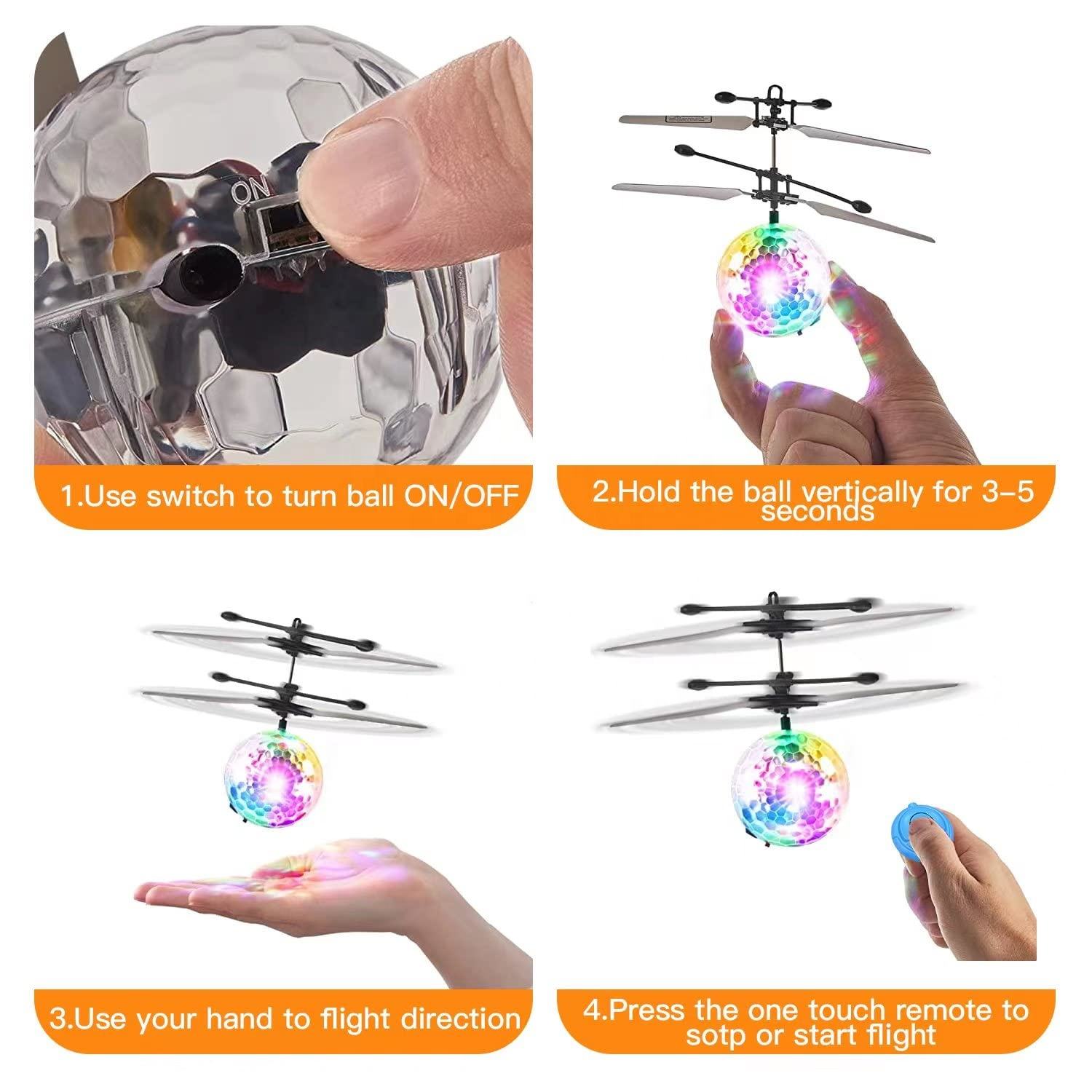 Kids Flying Orb Ball,Upgraded Orbiter Flying Disco Ball Mini Drone