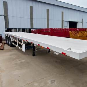 Semi-remorque plateau neuve à <span class=keywords><strong>prix</strong></span> d'usine, 3 essieux, 20 pieds, 40 pieds, pour <span class=keywords><strong>transport</strong></span> de conteneurs, avec verrous de conteneur - Product Image 1
