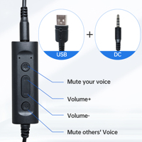Casque de centre d'appels USB Logitech K109DU à succès avec câble de 1,8 m, codecs AAC et principe vocal dynamique ENC