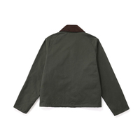 Veste de travail pour homme en sergé épais 400 g/m², coupe ample vintage, coupe-vent, manteau d'automne, logo personnalisé OEM ODM, polyester/coton, fermeture éclair