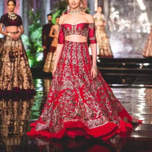 Impresionante vestido de novia indooccidental 2019 con bordado Zardozi pesado, género de ropa india y pakistaní - Product Image 4