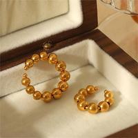 Vente en gros de bagues de prière en acier inoxydable plaqué or 18 carats, classiques, minimalistes, imperméables, à billes, tendance