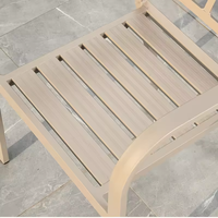 [MOJIA] Ensemble de mobilier d'extérieur Table rétractable et chaises empilées en aluminium Restaurant Hôtel Loisirs Chaise en bois plastique