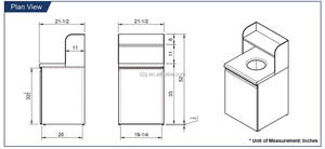 ตู้เก็บขยะสแตนเลสเกรดเชิงพาณิชย์ ขนาด 27 แกลลอน พร้อมชั้นวางด้านบน ผลิตในจีน - Product Image 4