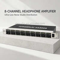 Système de distribution d'amplificateurs de casque professionnel HA8000 à 8 voies avec contrôle de volume indépendant pour studio d'enregistrement et scène