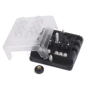 12V Blade Fuse 6 Circuit ATC/ATO Waterproof Fuse Box Holder with LED Indicator Waterpoof Cover for 12V/24V Truck Boat Marine RV