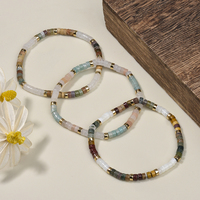 Pulsera estirable de cuentas de rueda de jade blanco y Aventurina Rosa amazonita de Brasil piedra natural al por mayor para joyería de mujer