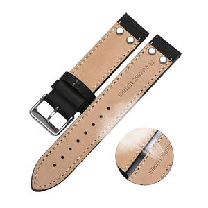 Bracelet de montre en cuir de qualité supérieure 20MM 22MM <span class=keywords><strong>Chrono</strong></span> Sport Series Rivet Bracelet de montre en acier - Product Image 2