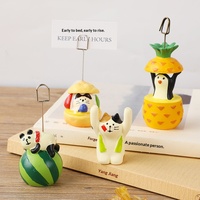 Mini-clip décoratif de bureau en résine, motif animal mignon, thème Pâques, porte-cartes de visite, artisanat de designer, vente en gros