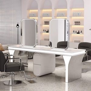 Station de coiffure avec miroir LED tout-en-un, armoire miroir pour la coupe, la permanente et la coloration des cheveux - Product Image 2