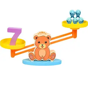 Sıcak matematik ölçekli denge oyuncak çocuklar için ahşap dengeleme oyunu tulumları için ahşap ölçekli oyuncak