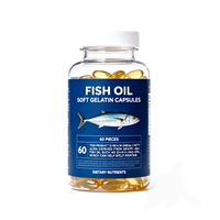 Gélules d'huile de poisson haute pureté OEM/ODM, complément alimentaire personnalisé pour la santé cardiaque, cérébrale et articulaire, flacon de 60 gélules