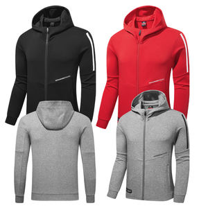 定制足球连帽衫全拉链运动服夹克，带羊毛运动训练运动服快干男式足球夹克 - Product Image 1