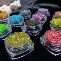 Poudre holographique, argent, poussière de frottement, noir, rose, Chrome, paillettes pour ongles, Pigment Laser pour manucure DIY