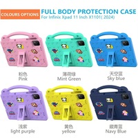 Étui pour tablette avec dragonne antichoc en silicone 3D Cartoon avec motifs de bricolage pour Infinix Xpad 11 pouces X1101