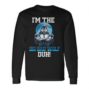 T-shirt à manches longues « I'm The Big Bad Wolf Duh » pour fête costumée d'Halloween - Product Image 2