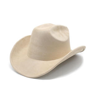 نمط جديد خمر حافة واسعة البرتقال رعاة البقر القبعات الغربية الرجال بالجملة قابل للتعديل من جلد الغزال قبعات رعاة البقر للبالغين - Product Image 2