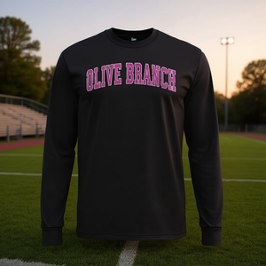 Olive Branch Mississippi Ms Vintage Sports Pink Design T-shirt à manches longues de qualité supérieure - Product Image 3