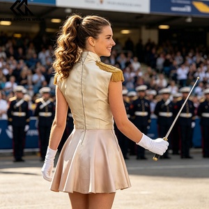 Costume de <span class=keywords><strong>majorette</strong></span> <span class=keywords><strong>vintage</strong></span> en soie, uniforme de danse pour majorettes et fanfare - Product Image 4