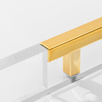 Plateau moderne en acrylique avec poignées en acier inoxydable poli or, léger, pour la décoration de la maison, table basse, présentoir à maquillage et parfums