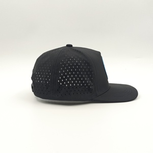 Casquette de golf tactique 5 panneaux unie imperméable avec logo en silicone personnalisé, faible MOQ, OEM, patch en caoutchouc 3D perforé au laser, pour usage urbain actif - Product Image 5
